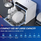 Portable Countertop Dishwasher With 5-Liter Built-In Water Tank And Air-Dry Function, 5 Washing Programs
