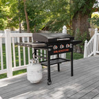 28 In. Blackstone Griddle 2080 With Hood XL Griddle Original 3-Burner Outdoor Flat Top Grill, With Blackstone Griddle