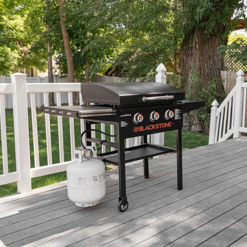 28 In. Blackstone Griddle 2080 With Hood XL Griddle Original 3-Burner Outdoor Flat Top Grill, With Blackstone Griddle