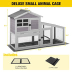 Aivituvin Rabbit Hutch Outdoor Indoor Bunny Cage With Pull Out Tray, Upgraded Chicken Coop With Removable Wire Mesh Bottom, G