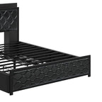Moasis Queen Size PU Bed Frame LED Upholstered Platform Bed Frame