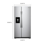 36-inch Wide Side-by-Side Refrigerator, 24 Cu. Ft. Stainless Steel