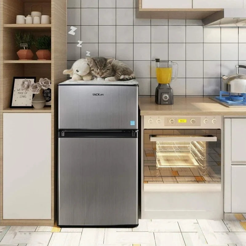 Mini Fridge With Freezer, 3.1 Cu. Ft. Small Refrigerator, Compact Refrigerator With LED Light