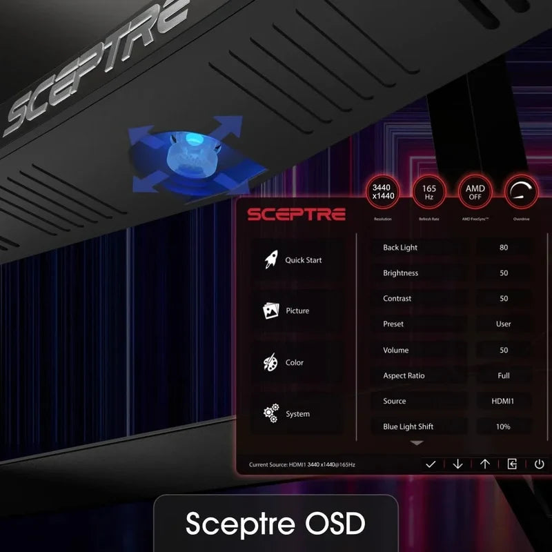 Sceptre 34 In. 165Hz Curved Ultrawide Wqhd Monitor