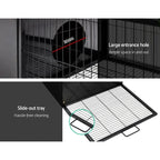 Weatherproof Metal Rabbit Hutch w/Run And Secure Locks i.Pet