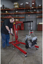 Strongway Hydraulic Engine Hoist With Load Leveler, 2-Ton Capacity, 1 In.-82 5/8 In. Lift Range