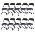 Ktaxon 6 Ft. White Folding Table And 10 Pack Folding Chairs Black, Plastic Table And Chair Set