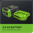 Greenworks 60V 8 In. Brushless Cordless Edger, 2.0 Ah Battery And Charger Included