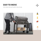 Outsunny Charcoal Bbq Grill, Outdoor Portable Cooker, Gray