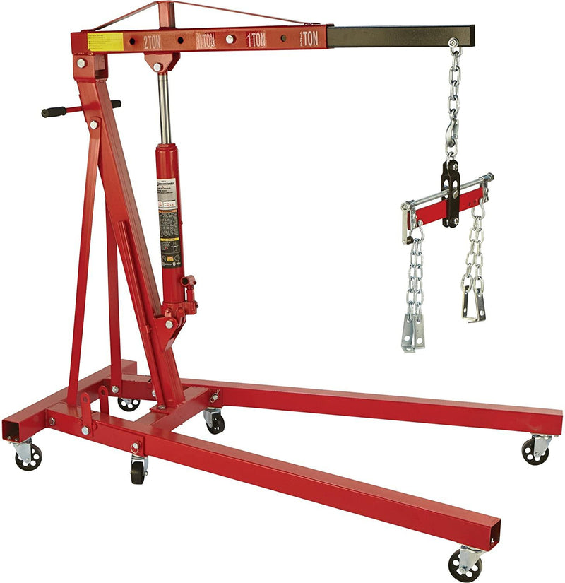 Strongway Hydraulic Engine Hoist With Load Leveler, 2-Ton Capacity, 1 In.-82 5/8 In. Lift Range