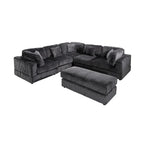 Oversized 6-Piece Corduroy Upholstered L-Shaped Modular Sectional Sofa, Diy Combination