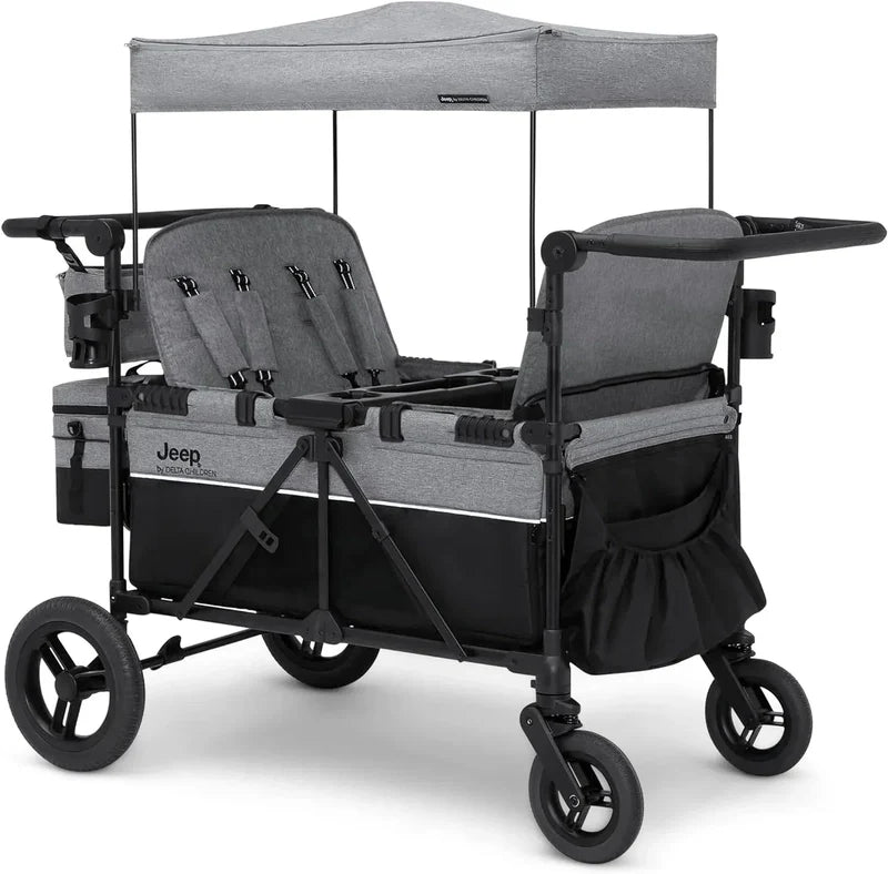 Jeep Wrangler Deluxe 4 Seater Stroller Wagon By Delta Children Premium Quad Stroller Wagon