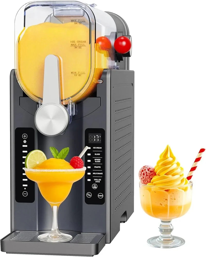Slushie Machine, No Ice Needed All-in-One Slushy Maker For Home, Real-Time Temp Display, Auto-Clean, 6 Preset, Frozen Margari