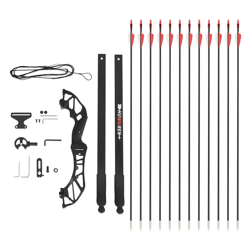 55lbs Recurve Bow Arrow Set, Fiberglass Arrows, Everfit