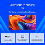 Vizio 50 In. 4K Resolution HDR Smart TV, Dolby Vision HDR/HDR10 Plus, WiFi 6, Renewed