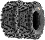 Set Of 4 ATV UTV All-Terrain Tires 25x8-12 Front And 25x10-12 Rear, 6 Pr, Tubeless A033