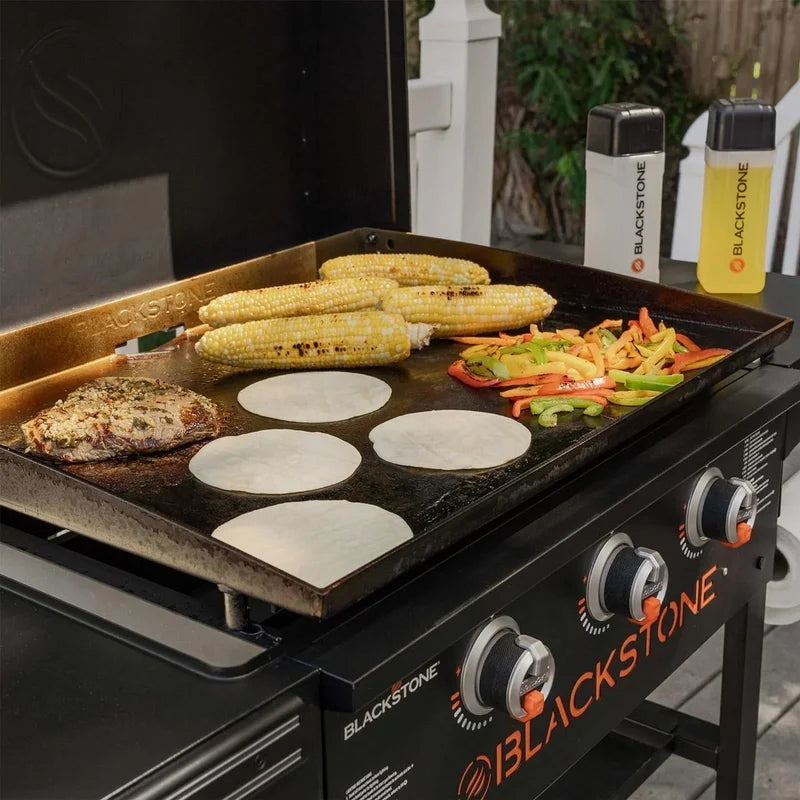 28 In. Blackstone Griddle 2080 With Hood XL Griddle Original 3-Burner Outdoor Flat Top Grill, With Blackstone Griddle