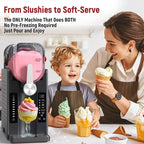 Slushie Machine, No Ice Needed All-in-One Slushy Maker For Home, Real-Time Temp Display, Auto-Clean, 6 Preset, Frozen Margari