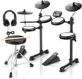 Donner DED-80 Electronic Drum Set, Electric Drum Set For Beginner With 4 Quiet Mesh Drum Pads, 2 Switch Pedal, 180 Plus Sound
