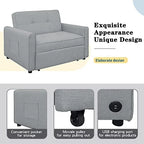 488243 Convertible Sleeper Sofa Bed, Adjustable Single Bed Chair With USB Port And 2 Pillows, Grey
