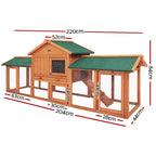 Large Wooden Pet Hutch, Waterproof, Eco-Friendly, i.Pet