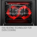 EuroChef 60cm Stainless Built-In 70L Grill 8 Function Fan Forced Electric Wall Oven