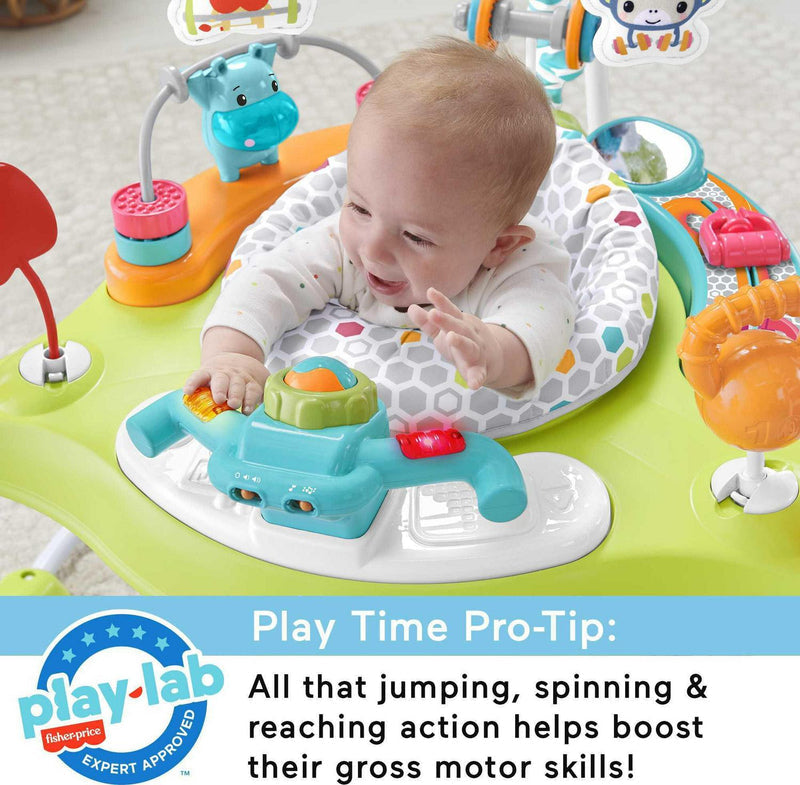 Fisher-Price Baby Bouncer Fitness Fun Folding Jumperoo Infant Activity Center With Lights And Music. Unisex