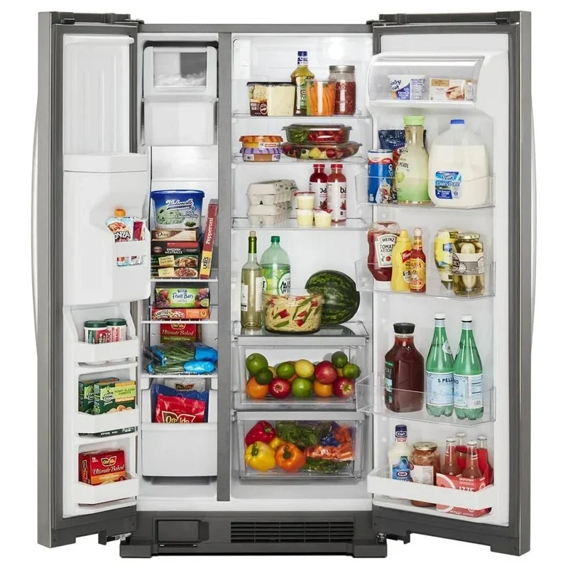 36-inch Wide Side-by-Side Refrigerator, 24 Cu. Ft. Stainless Steel