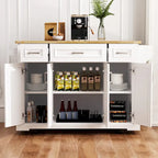 Large Kitchen Island With Wood Drop Leaf, Embossed Texture Rolling Kitchen Cart wDoors And Drawers wStorage For Kitchen, Whit