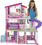 Barbie DreamHouse Dollhouse With Elevator, Pool, Lighting And Over 70 Accessories, 3-story Playset