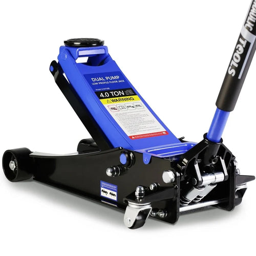 4-Ton Floor Jack, Low Profile Car Jack, Heavy-Duty Trolley Jack Car Lift With Dual Pump Pistons, Lifting Range 4 In.-21 In.