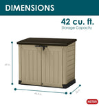 Keter Store It Out MAX Horizontal Durable Resin Outdoor Storage Shed With Heavy Duty Floor And Locking Latch And Double Doors