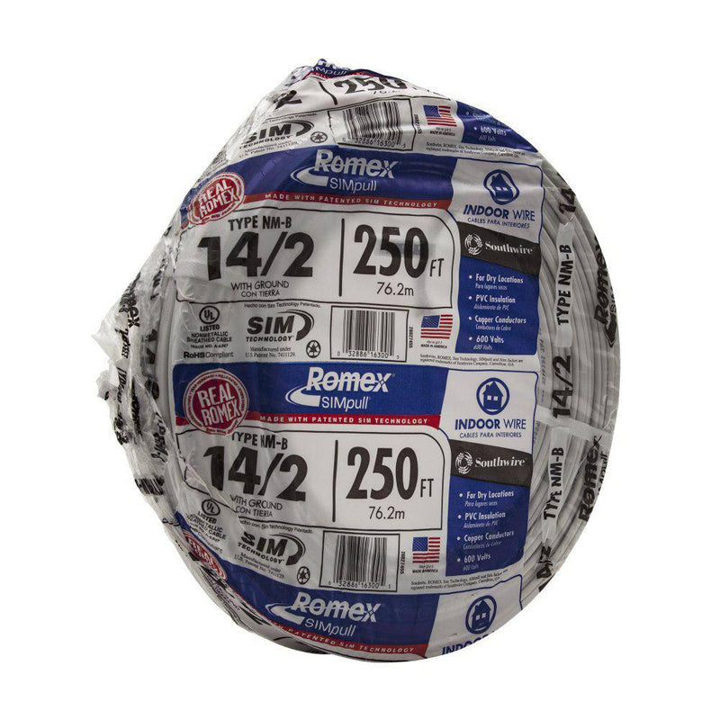 Southwire 250 Ft. 142 Solid Romex SIMpull Cu Nm-B Wg Wire