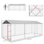 PawHut 19.7' x 7.5' x 7.5' Outdoor Dog Kennel With Waterproof Roof