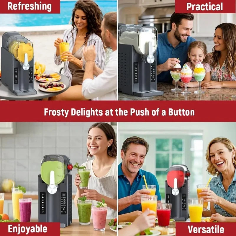 Slushie Machine, No Ice Needed All-in-One Slushy Maker For Home, Real-Time Temp Display, Auto-Clean, 6 Preset, Frozen Margari