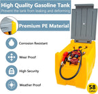 TECSPACE 58 Gallon Gasoline Tank, Portable Fuel Tank With 12V Electric Fuel Transfer Pump