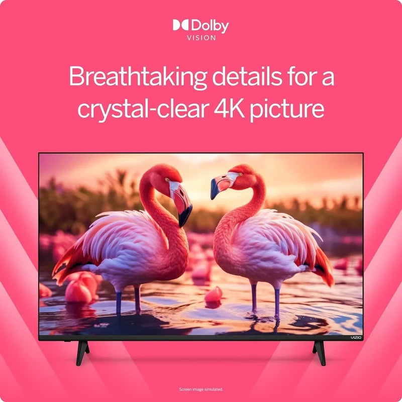Vizio 50 In. 4K Resolution HDR Smart TV, Dolby Vision HDR/HDR10 Plus, WiFi 6, Renewed