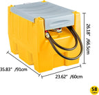 TECSPACE 58 Gallon Gasoline Tank, Portable Fuel Tank With 12V Electric Fuel Transfer Pump