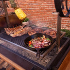Backyard Discovery Argentine Santa Maria XL Wood Fire And Charcoal Steel Grill, Asado Clamp