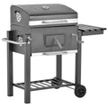 Outsunny Charcoal Bbq Grill, Outdoor Portable Cooker, Gray