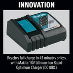 18-Volt Lxt Battery And Rapid Optimum Charger Starter Pack, 5.0Ah With Bonus 18V Lxt Brushless Cut-Off/Angle Grinder