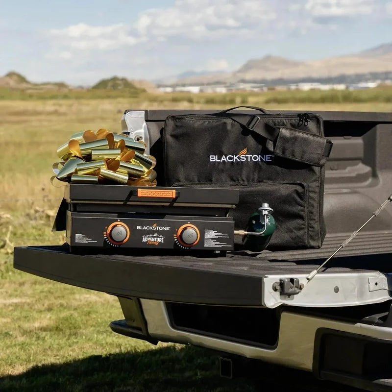 Blackstone Adventure Ready 22 In. Propane Griddle Gift Bundle, Black, Includes Griddle, Hardcover, Carry Bag, 24,000 BTU Burn