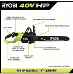 Ryobi 18 40V Cordless Chainsaw Kit With Battery And Charger, Green
