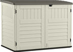 Suncast BMS4700 Resin Storage Shed, Off-White/Gray, 70.5W x 44.25D x 52H, Double Door, UV Resistant
