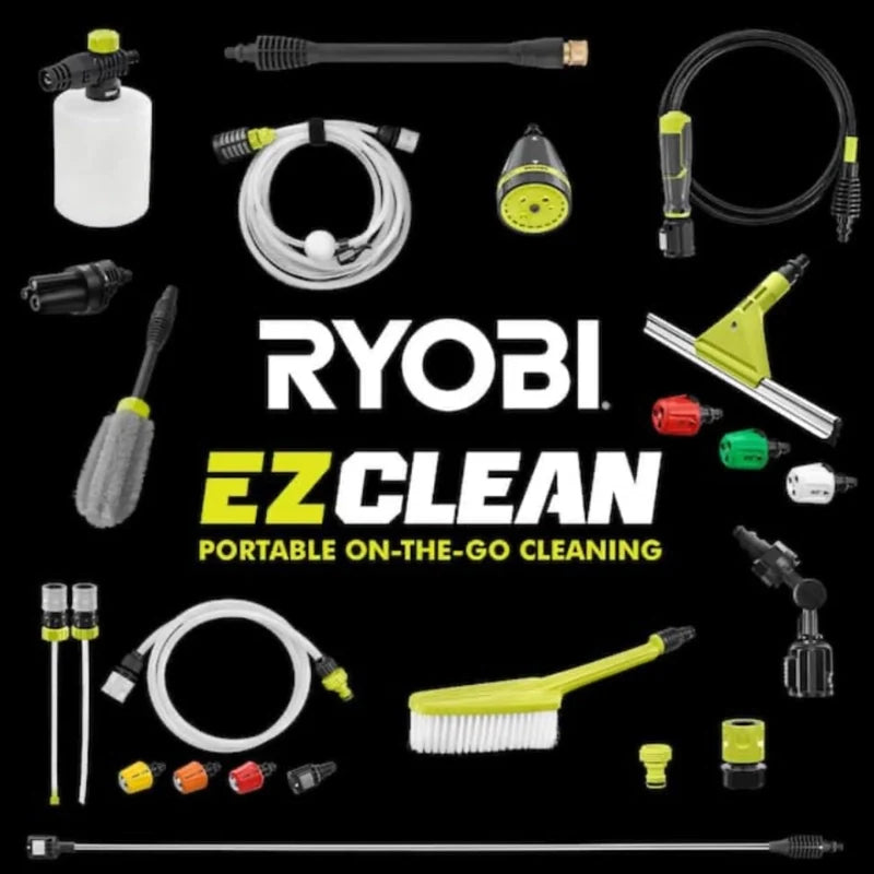 Ryobi One Plus HP 600 PSI At 0.7 Gpm 18V Cordless Electric Cold Water Power Cleaner, 20 Ft. Siphon Hose