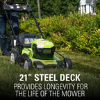 80V Battery-Powered Lawn Mower, 53 Cm, 21 In., Self-Propelled, Brushless, Greenworks