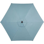 Hanover Lavallette 5-Piece Dining Set In Ocean Blue With 4 Stationary Chairs, 52-In. Round Glass-Top Table, Umbrella, And Bas