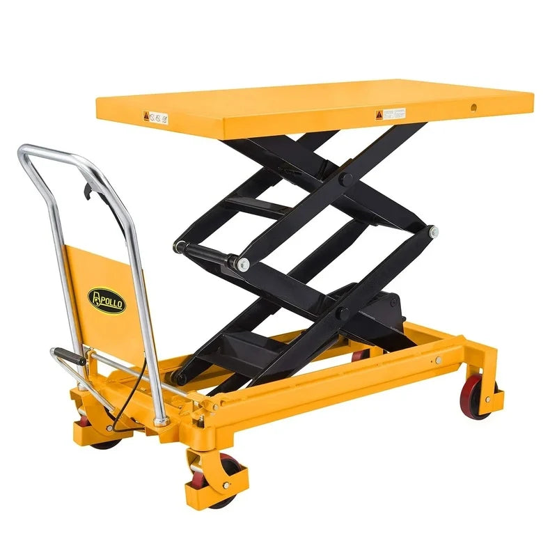 Hydraulic Lifting Table Trolley, Load Capacity 350 Kg, Maximum Height 130 Cm, Double Scissor Lift Table With Safety Device An