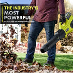 Ryobi 40V HP Brushless Whisper Series 190 MPH 730 CFM Cordless Battery Jet Fan Leaf Blower With 2 4.0 Ah Batteries And Charge