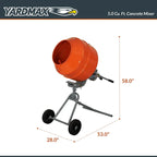 Yardmax YM0146 5.0 Cu. Ft. Concrete Mixer